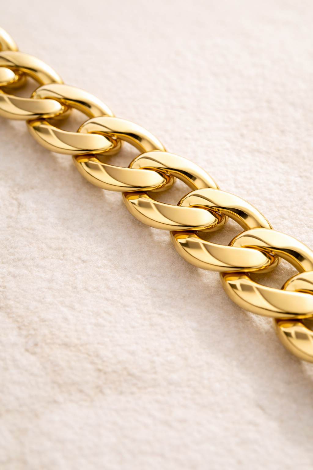 Flat Curb Chain Necklace · Gold Finish