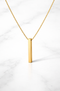 Vertical Bar Pendant Necklace · Gold Finish