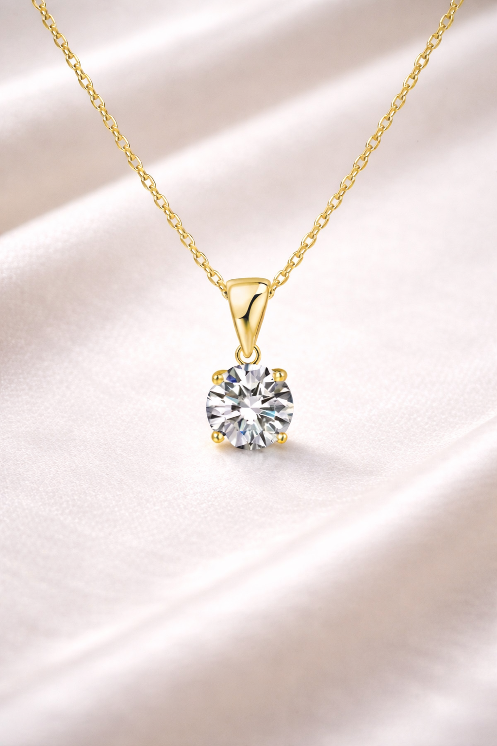 Solitaire Necklace · Gold Finish